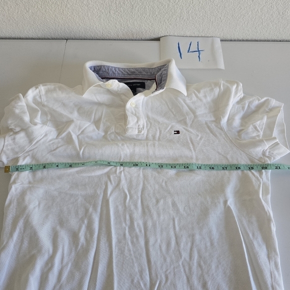 Tommy Hilfiger Mens Short Sleeve Tee Shirt in size medium White button Front - Picture 5 of 6